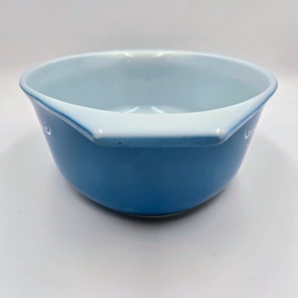 Vintage Pyrex Snowflake Garland Oval Casserole Dish 043 No Lid 1 ½ Qt. Blue Whit - Picture 8 of 16